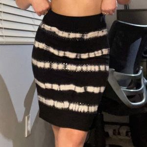 Tie-Dye Sequined Pencil Skirt